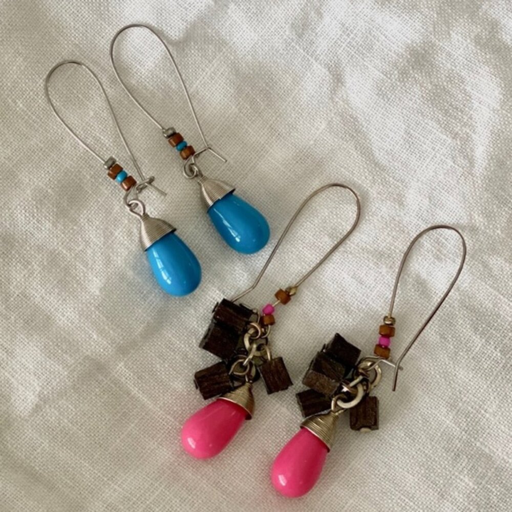 Two Pairs of Handbeaded Earrings